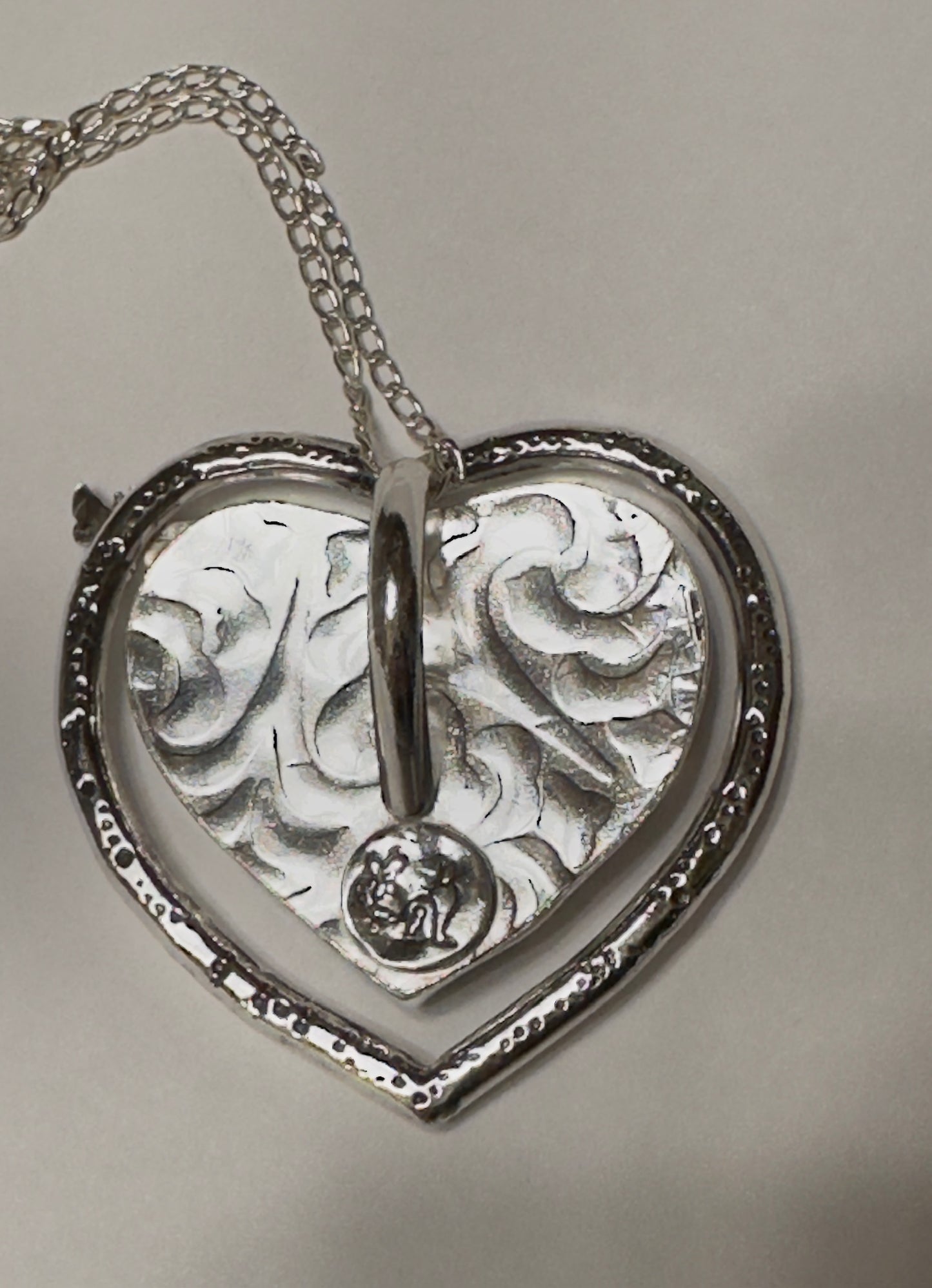 💛 Floating Heart Pendant – Bumble Bee Jasper in Sterling Silver with Butterfly Accent