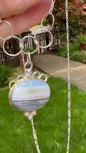 Oregon Opal with custom Chain Necklace (D251)