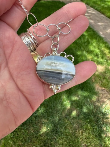 Oregon Opal with custom Chain Necklace (D251)