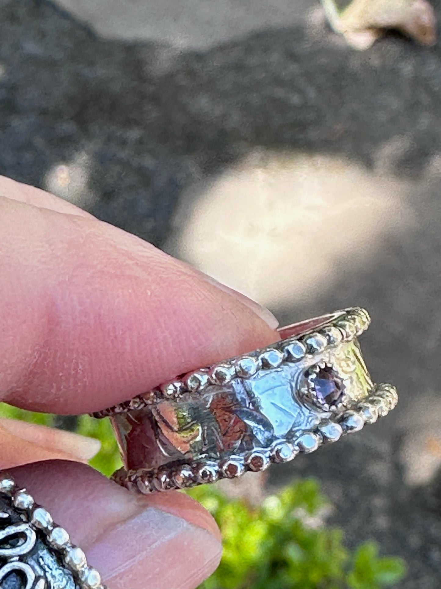 * Custom Sterling Silver with Pink CZ - Handmade to size