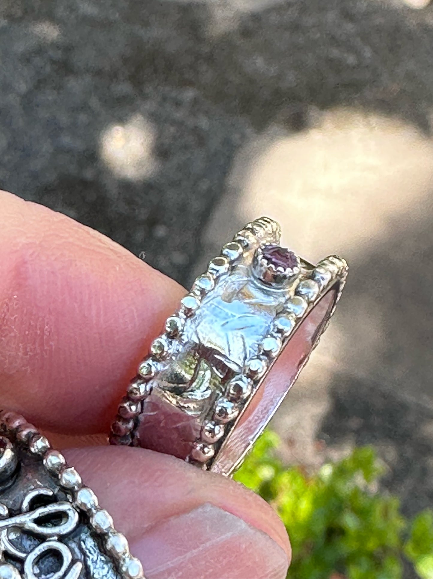 * Custom Sterling Silver with Pink CZ - Handmade to size