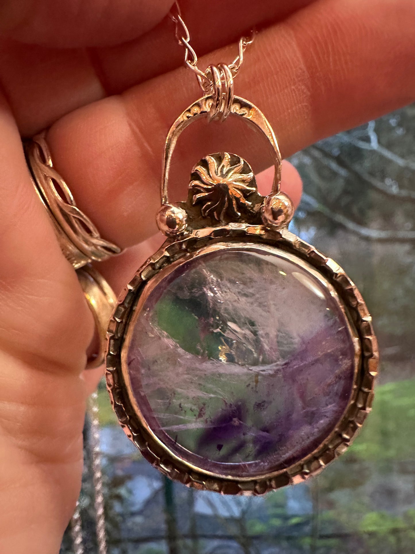 ✨ Amethyst Sterling Silver Pendant – One-of-a-Kind Otherworldly Statement Jewelry (994)