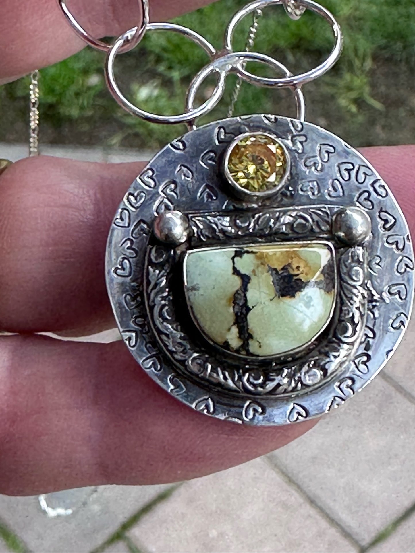 Turquoise - Turquoise Pendant with 6mm CZ