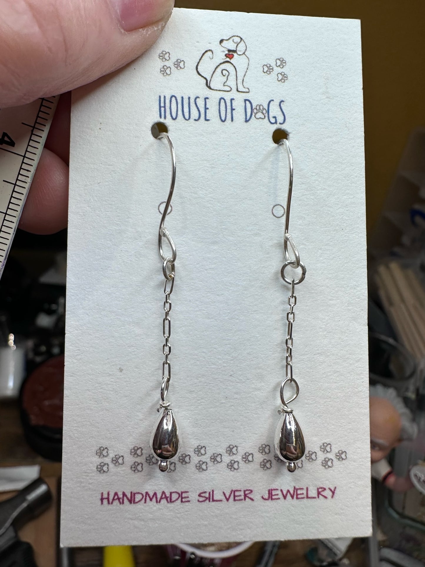 Sterling Silver- Simple Drop Earrings