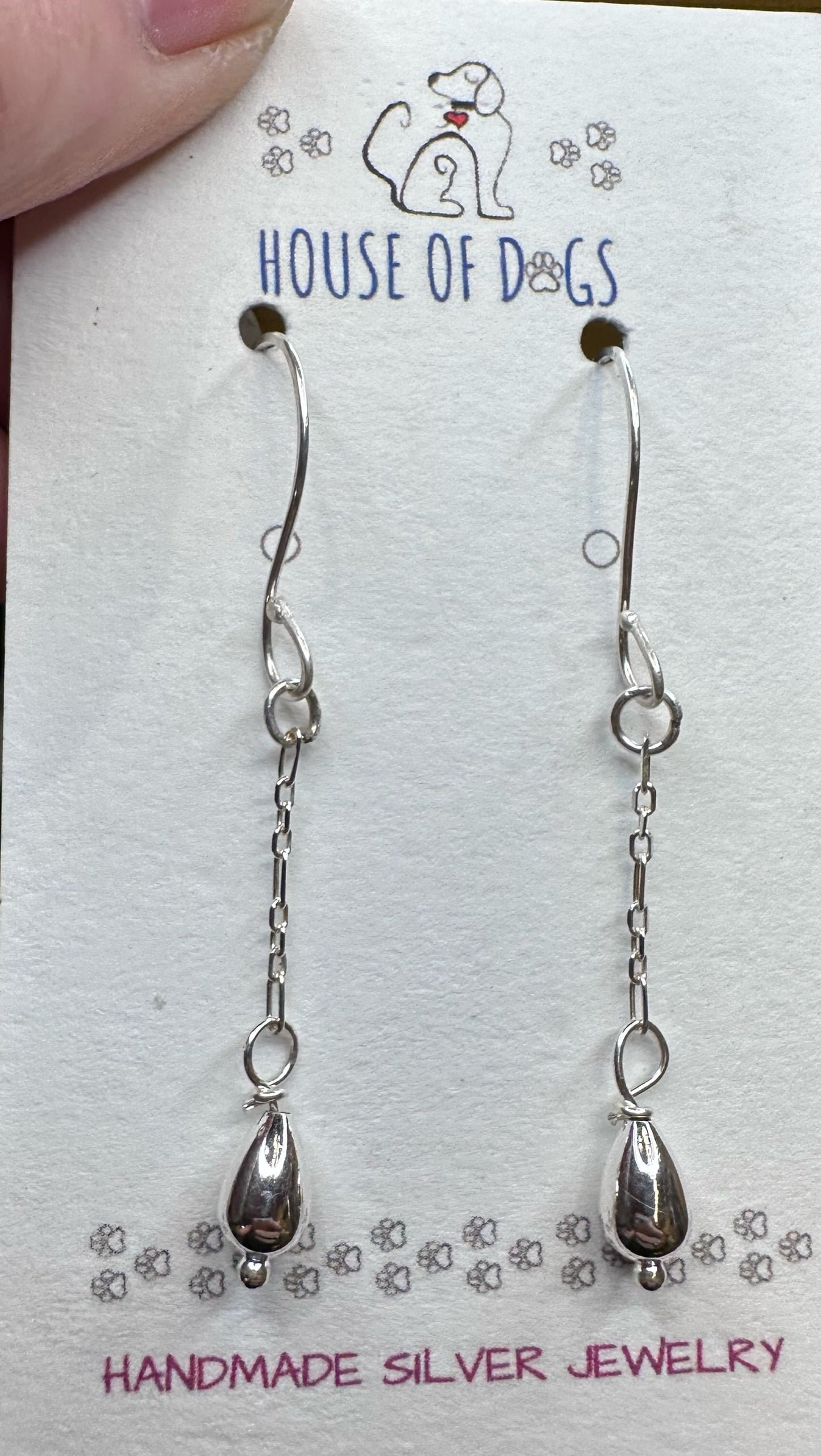Sterling Silver- Simple Drop Earrings