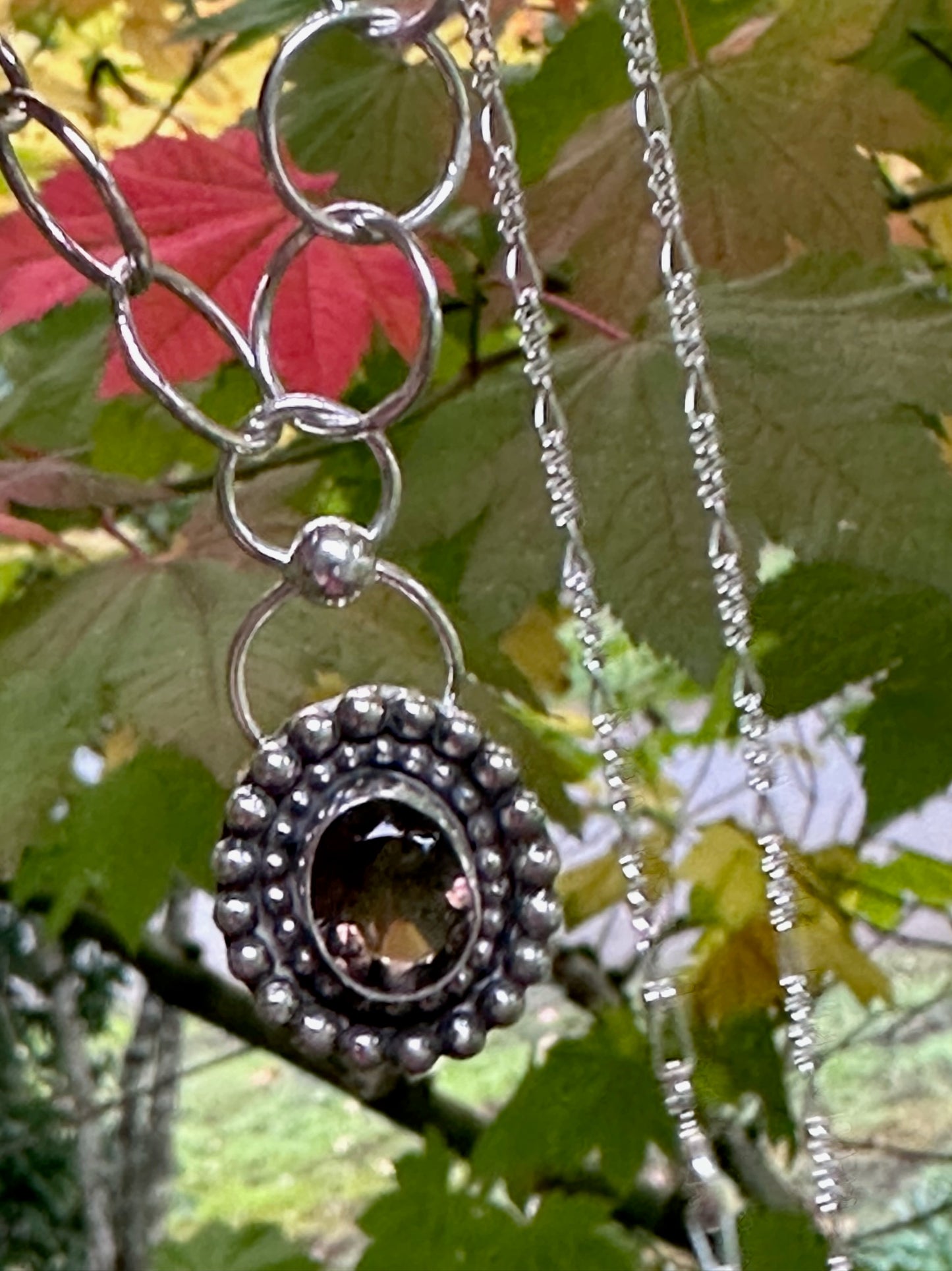 Topaz - Sparkling Oval Topaz Pendant Necklace