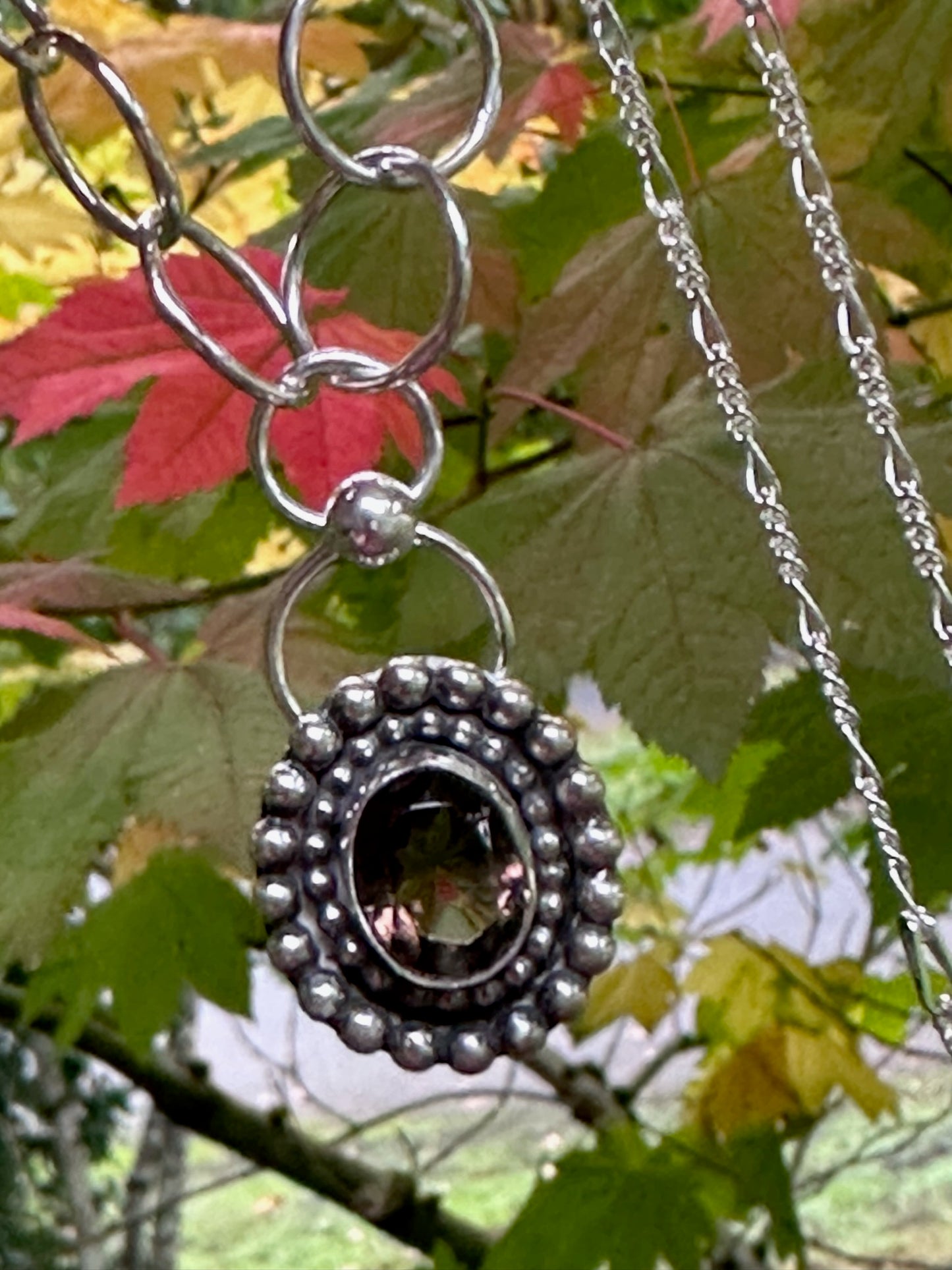 Topaz - Sparkling Oval Topaz Pendant Necklace
