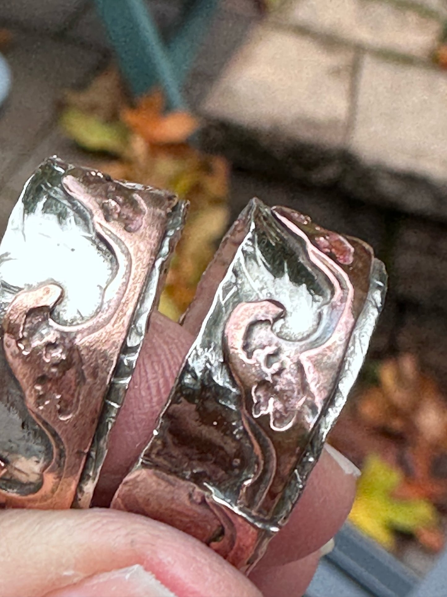 *Custom Sterling Silver Chunky Ring with Copper Waves