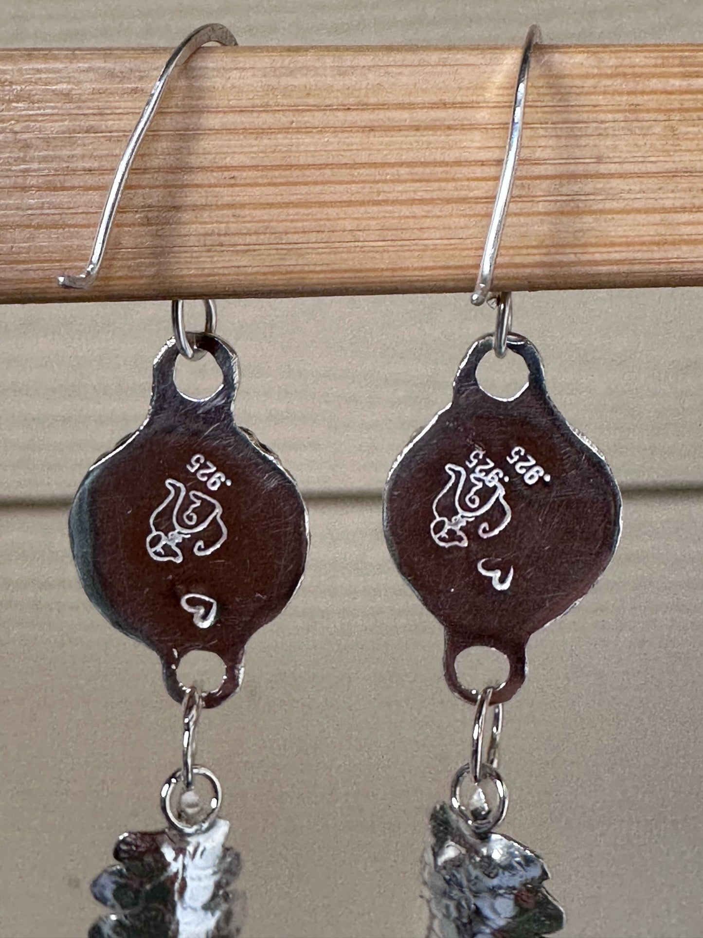 Agate and Leaf drop Earrings
