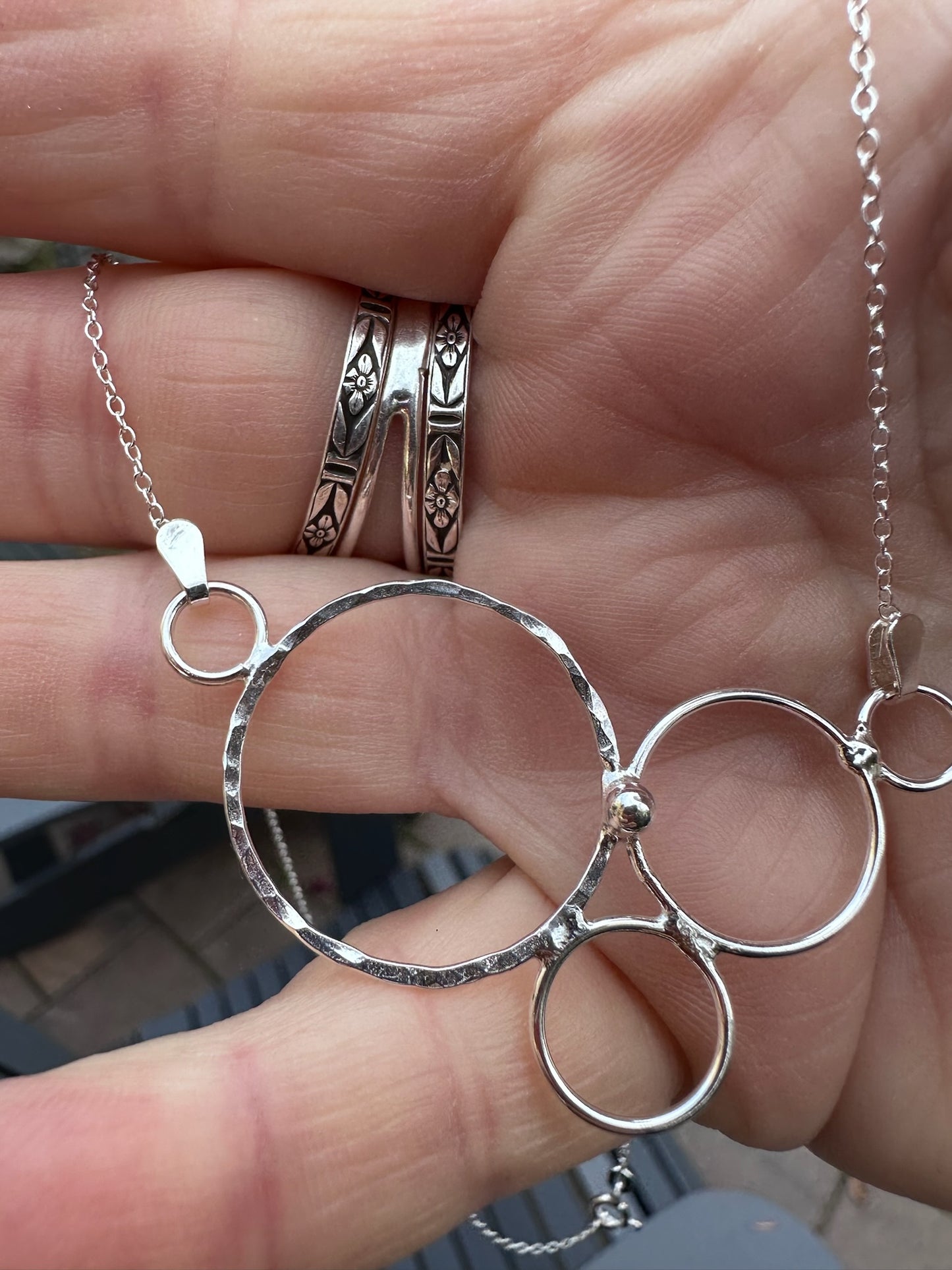 Sterling Silver Circle Simple Necklace