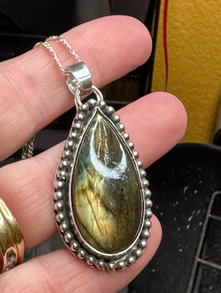 Labradorite - Beautiful Teardrop Labradorite Pendant