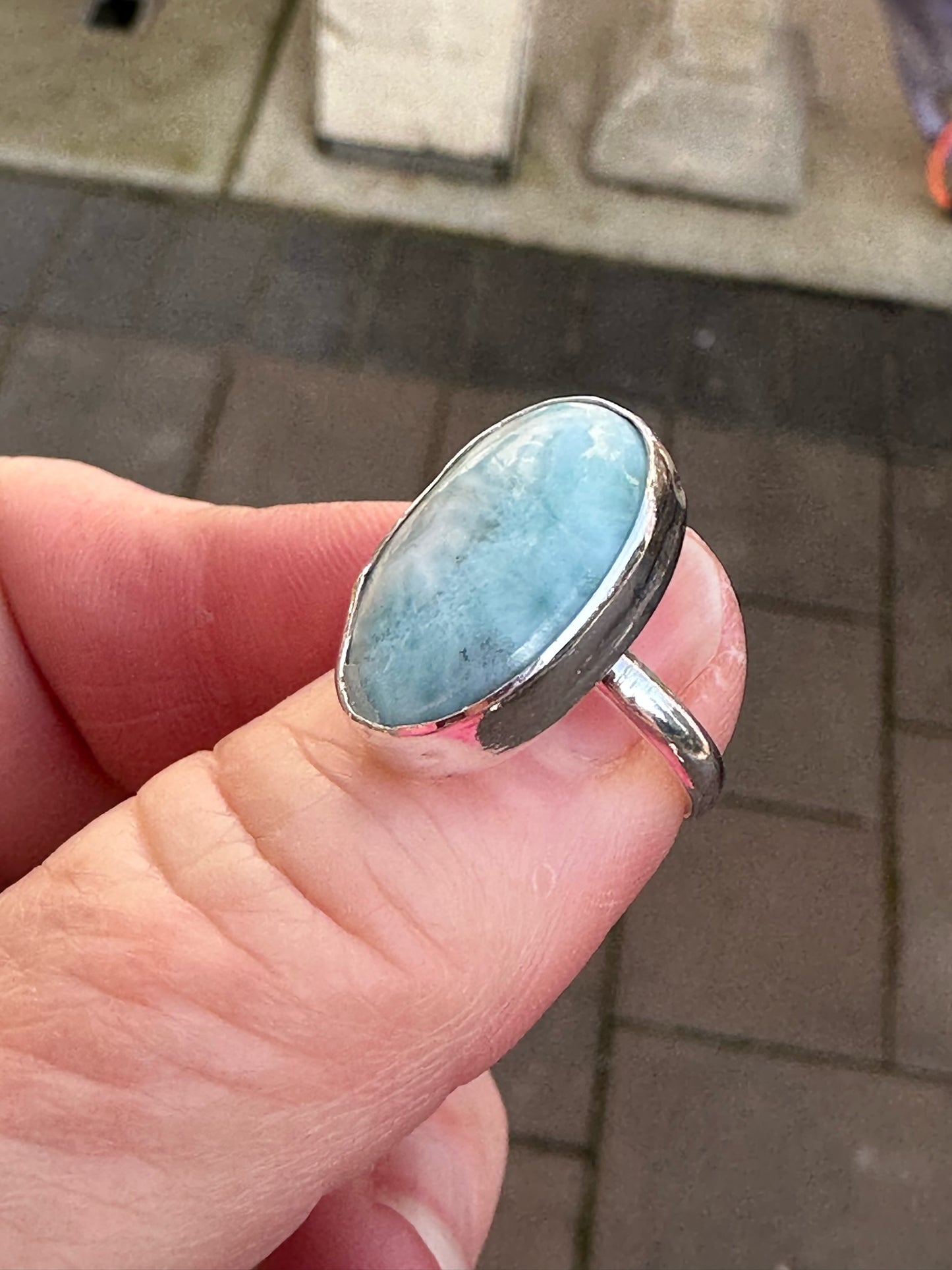 Larimar Oval Ring Size 6