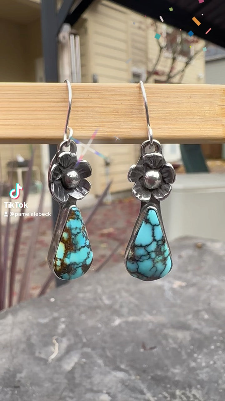 Turquoise Flower Earrings