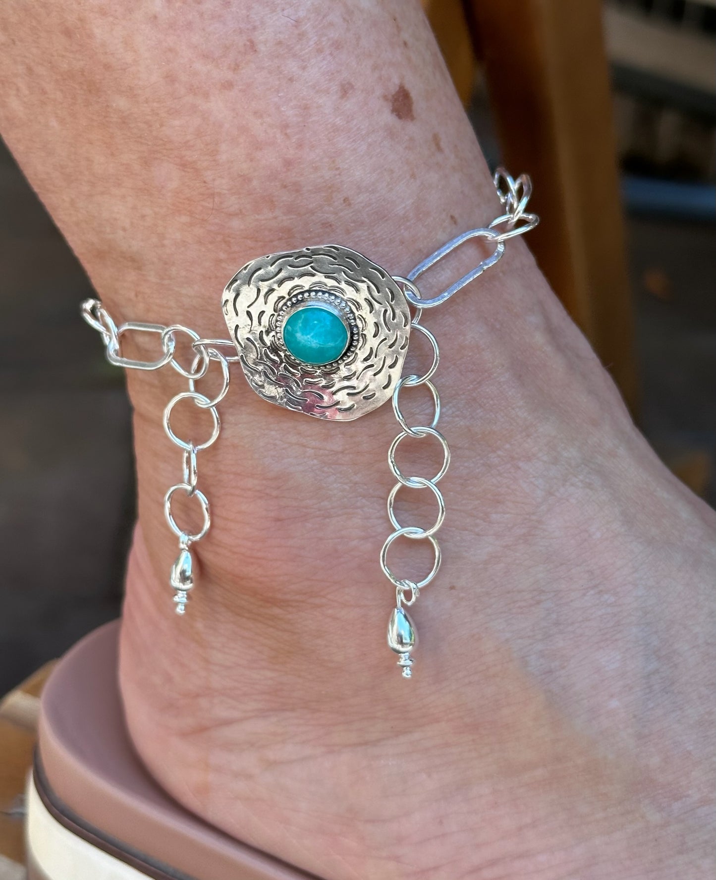 Combination Set: Amazonite & Sterling Silver Anklet  (887)