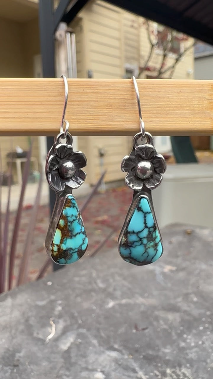 Turquoise Flower Earrings