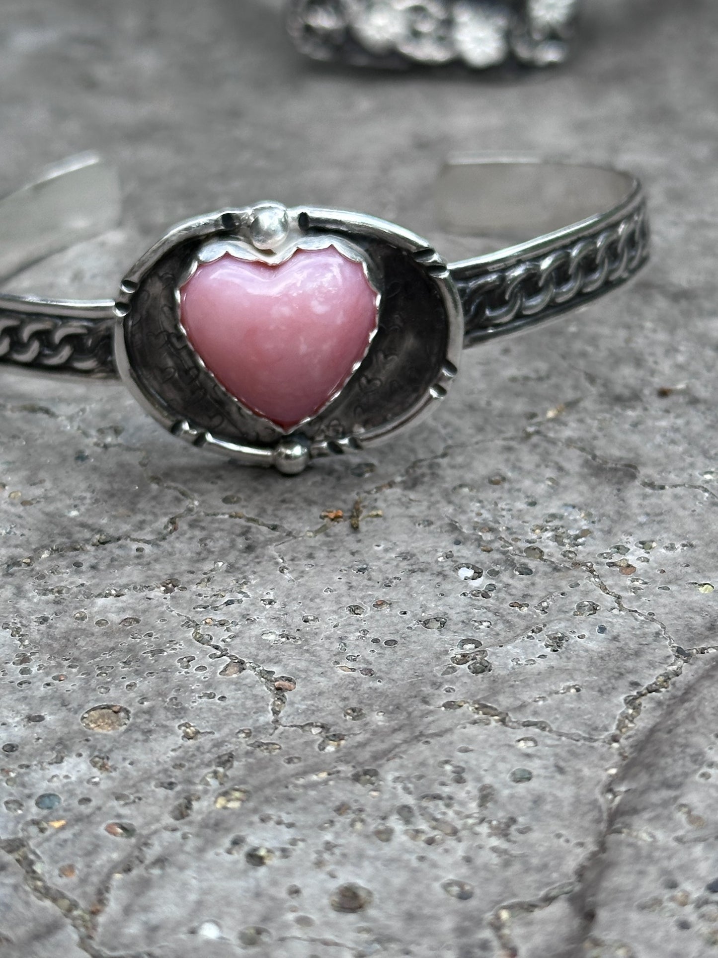 Pink Opal Heart Bracelet