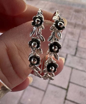 Sterling Silver Fairy - Flower and Leaves earrings (960)