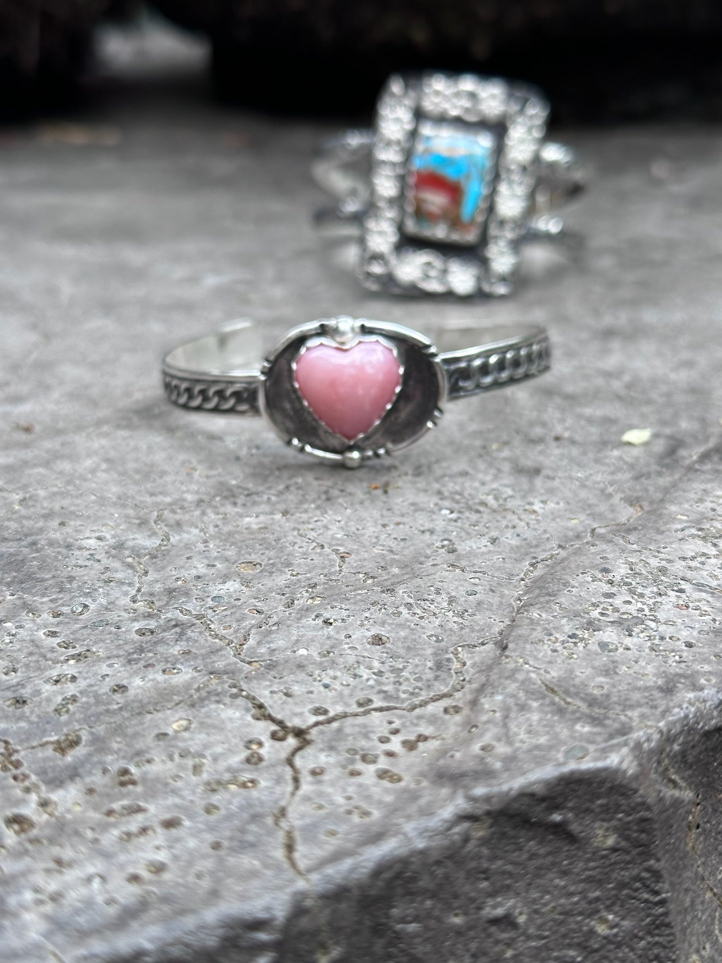 Pink Opal Heart Bracelet