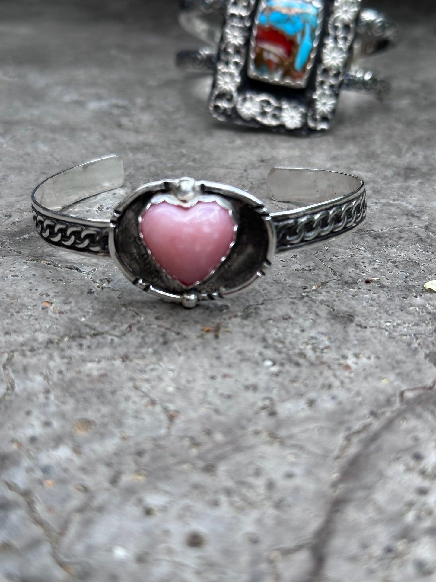 Pink Opal Heart Bracelet