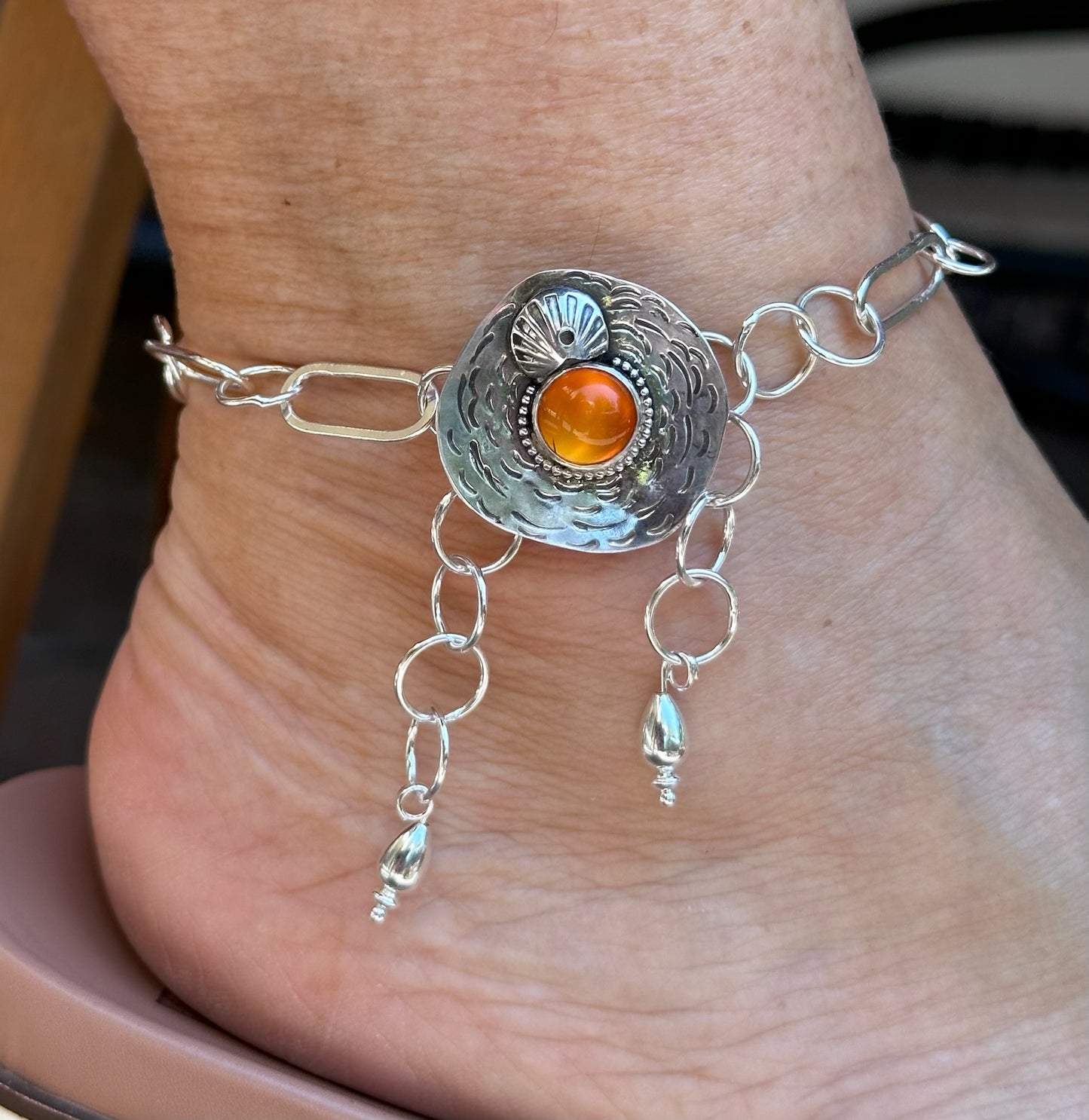 Combination Set: Agate & Sterling Silver Anklet  (887)