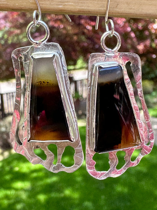 Sterling Silver Montana Agate Collection Earrings - One of a Kind