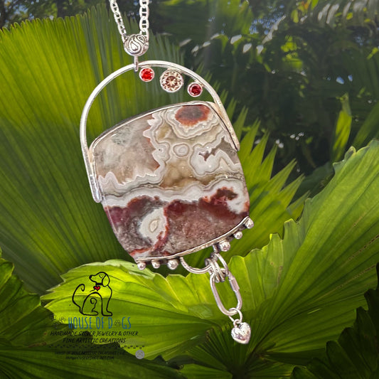 Crazy Lace Agate Floating Necklace